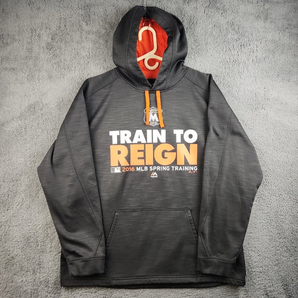 Miami Marlins Majestic‎ Baseball 2016 Train To Reign MLB Spring Training Size XL